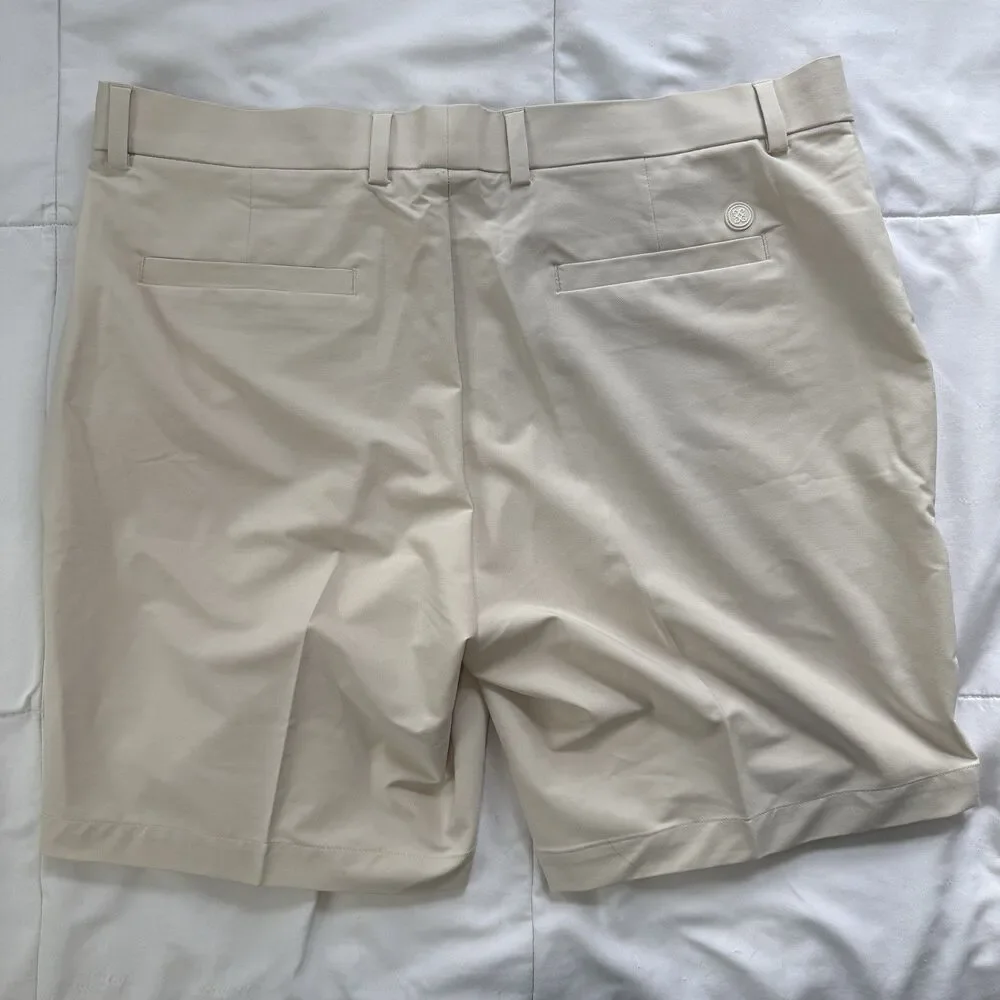 G/FORE Maverick 4-Way Stretch 8” Shorts Mens 38 Stone Beige Golf Performance